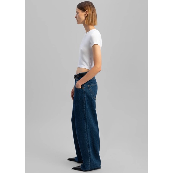 The Franke Shop Stage NWT Clemmie Wide Leg Jean in Dark Indigo Size Medium - Picture 5 of 12